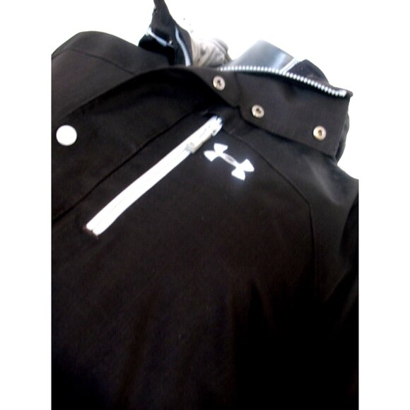 MENS UNDER ARMOUR M SOFT SHELL COAT LINED BLACK HOODED COAT go by measurement - Picture 2 of 13